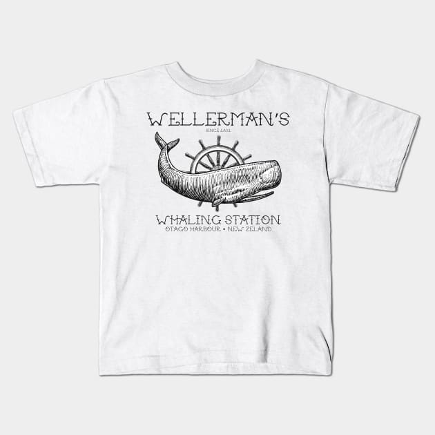 Wellerman's Whaling Station Kids T-Shirt by Dust Rhinos Swag Store